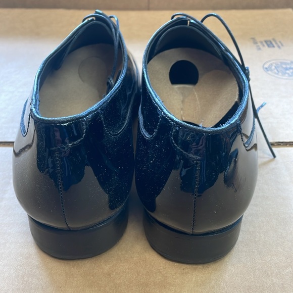 Black Patent Leather Lace Up Tuxedo Shoes New main image 4